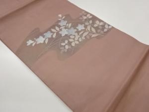 紗 桔梗に霞模様織出し名古屋帯